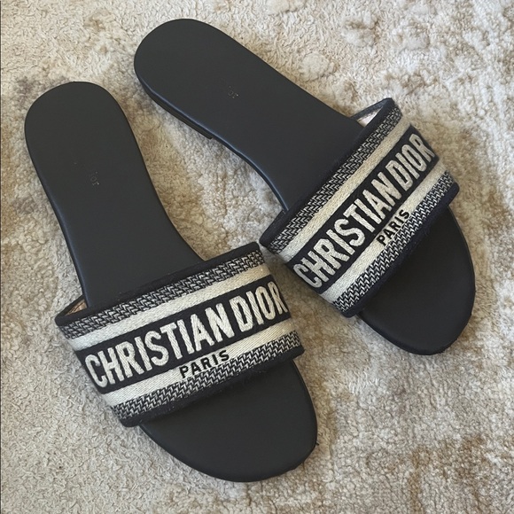 Dior Shoes - Christian Dior DWay Slides Navy Size 40